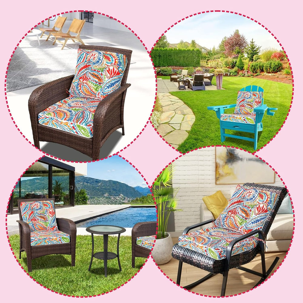 JMGBird Outdoor Chair Cushions Set - 22"x22" Deep Seat & Back C...