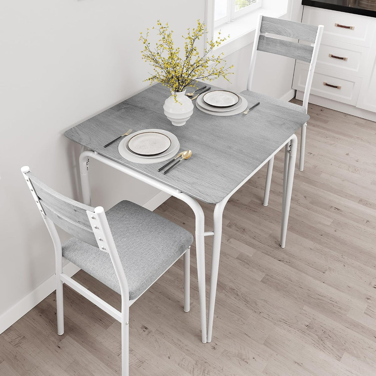 dining table for 2, small table and chairs shown in use