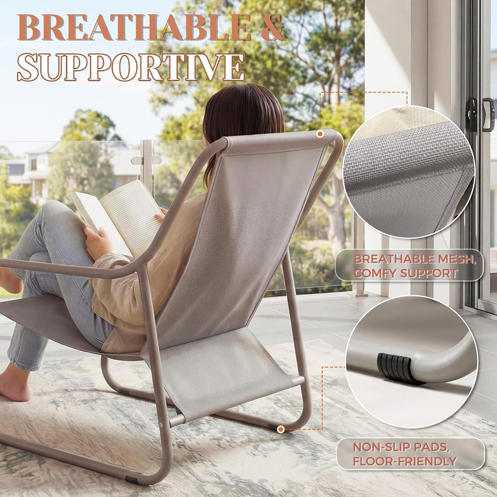 NICESOUL Outdoor Lounge Chair with Ottoman, Comfy Patio Lounge Chair with Rec...