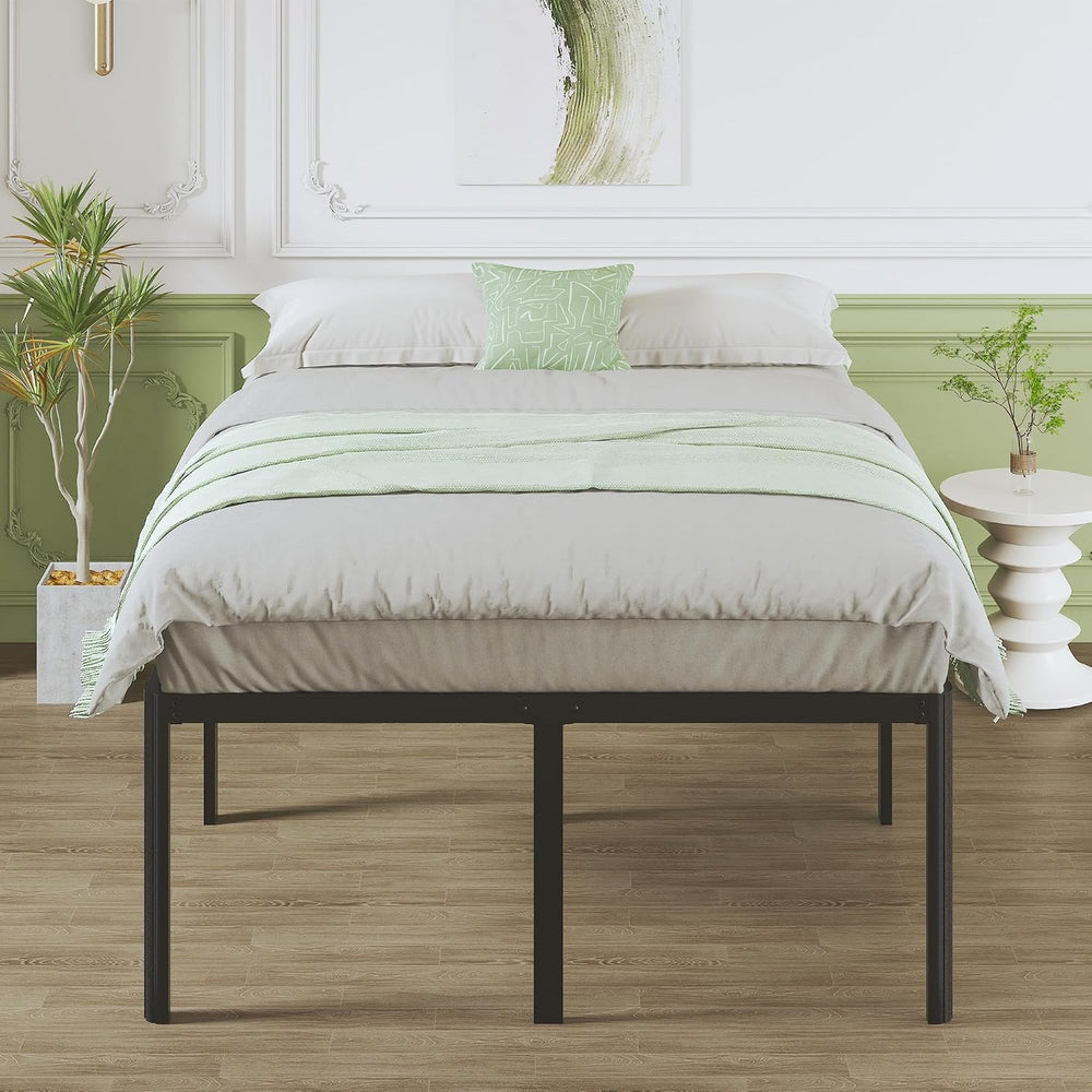 Lutown-Teen 25 Inch High Queen Bed Frame with Rounded Corner Legs, Heavy Duty...