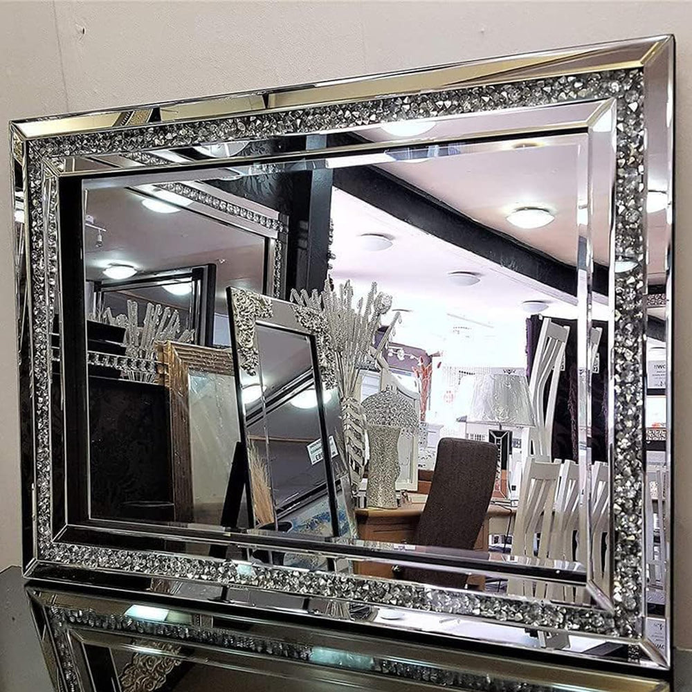 Decorative Wall Mirror, 32x24 Crushed Diamond Mirror