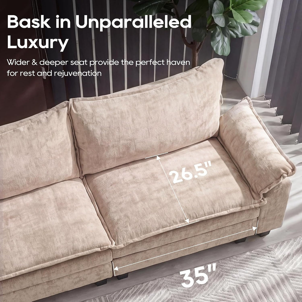 URRED Oversized Modular Sectional Sofa，Khaki：157" U Shaped