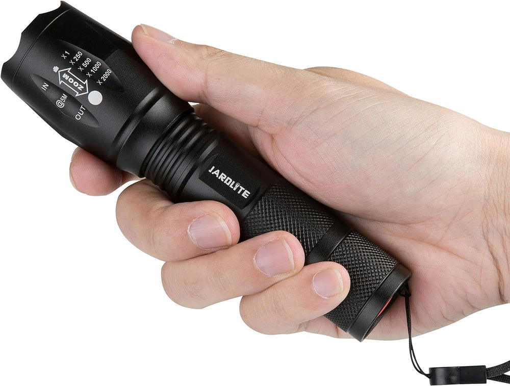 JARDLITE LED Emergency Handheld Flashlight, 4 Pack, Adjustable Focus, Water R...