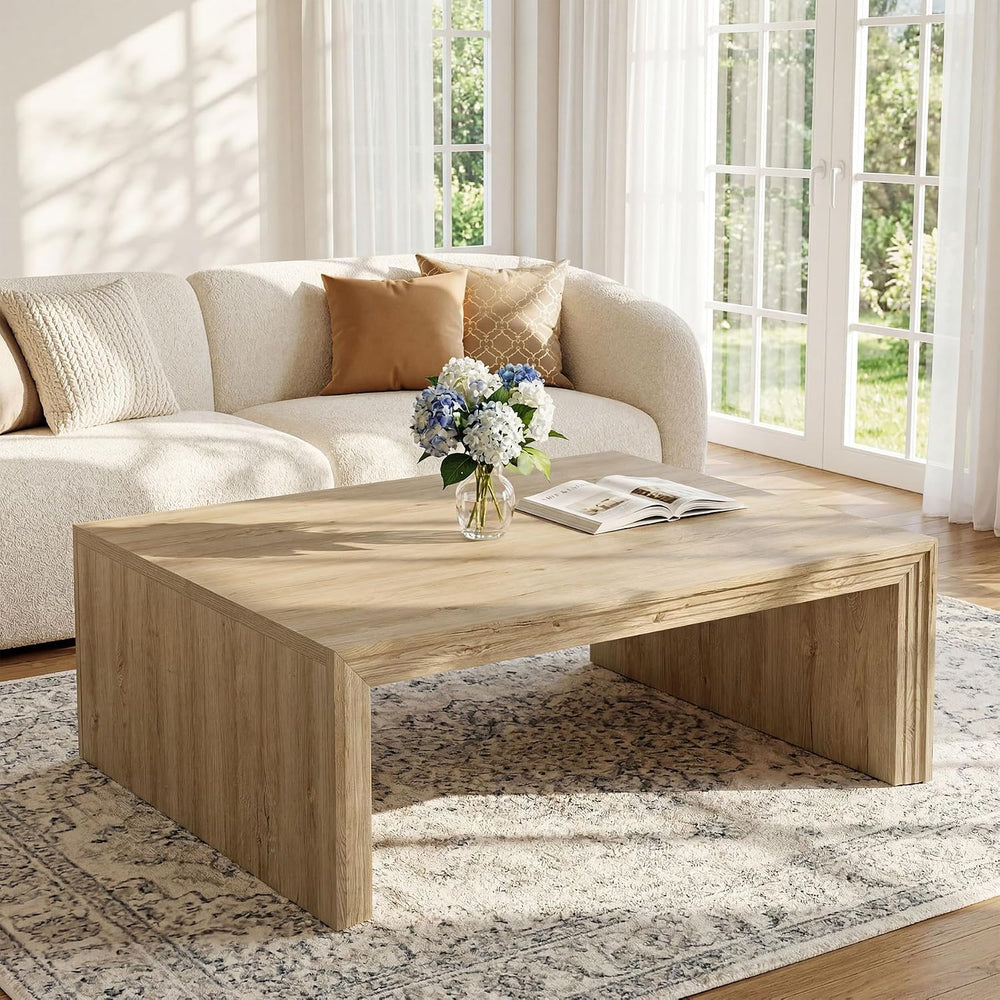 Tribesigns 47-Inch Rectangle Coffee Table, Farmhouse Wooden Rectangular Cente...