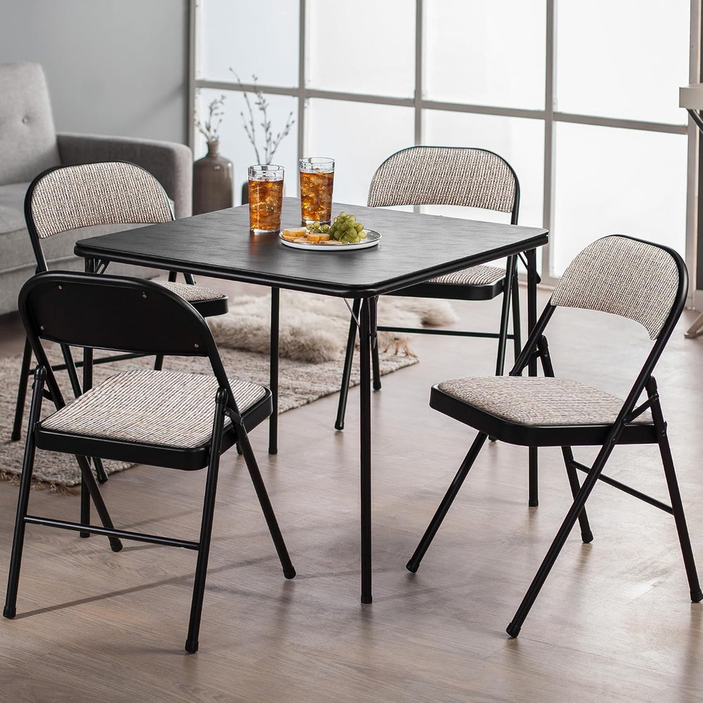 Sudden Comfort Deluxe Padded Folding Dining Chairs, Cinnabar/Motif, 4 Pack