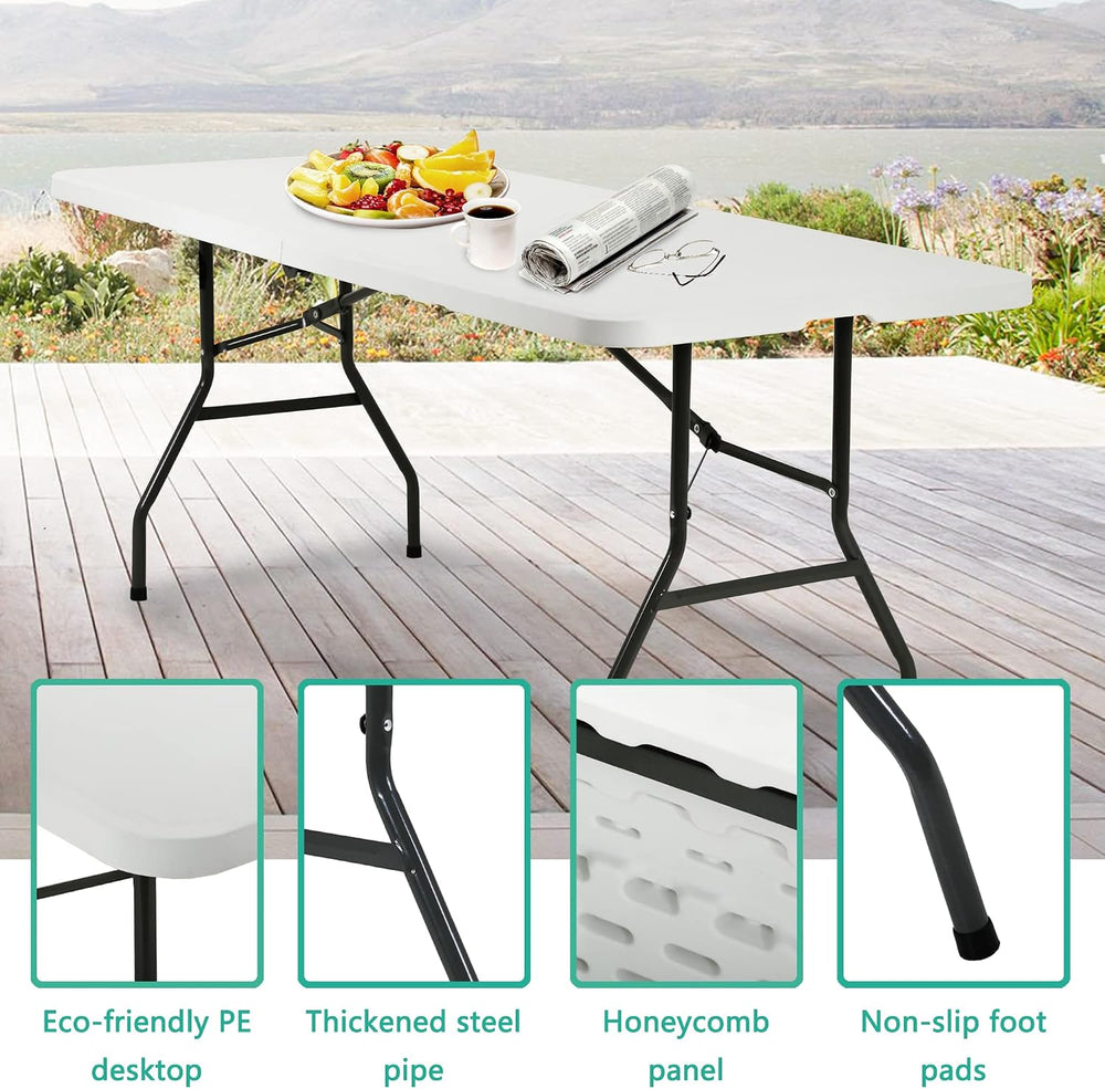 PayLessHere | 6FT Folding Table | White | Portable Plastic Table