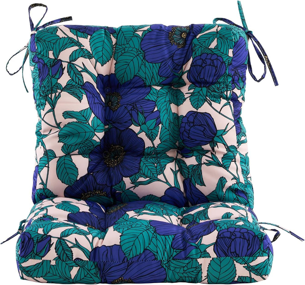ARTPLAN Outdoor Patio Seat Back Cushion 40x20 with Ties 4 Pack Floral