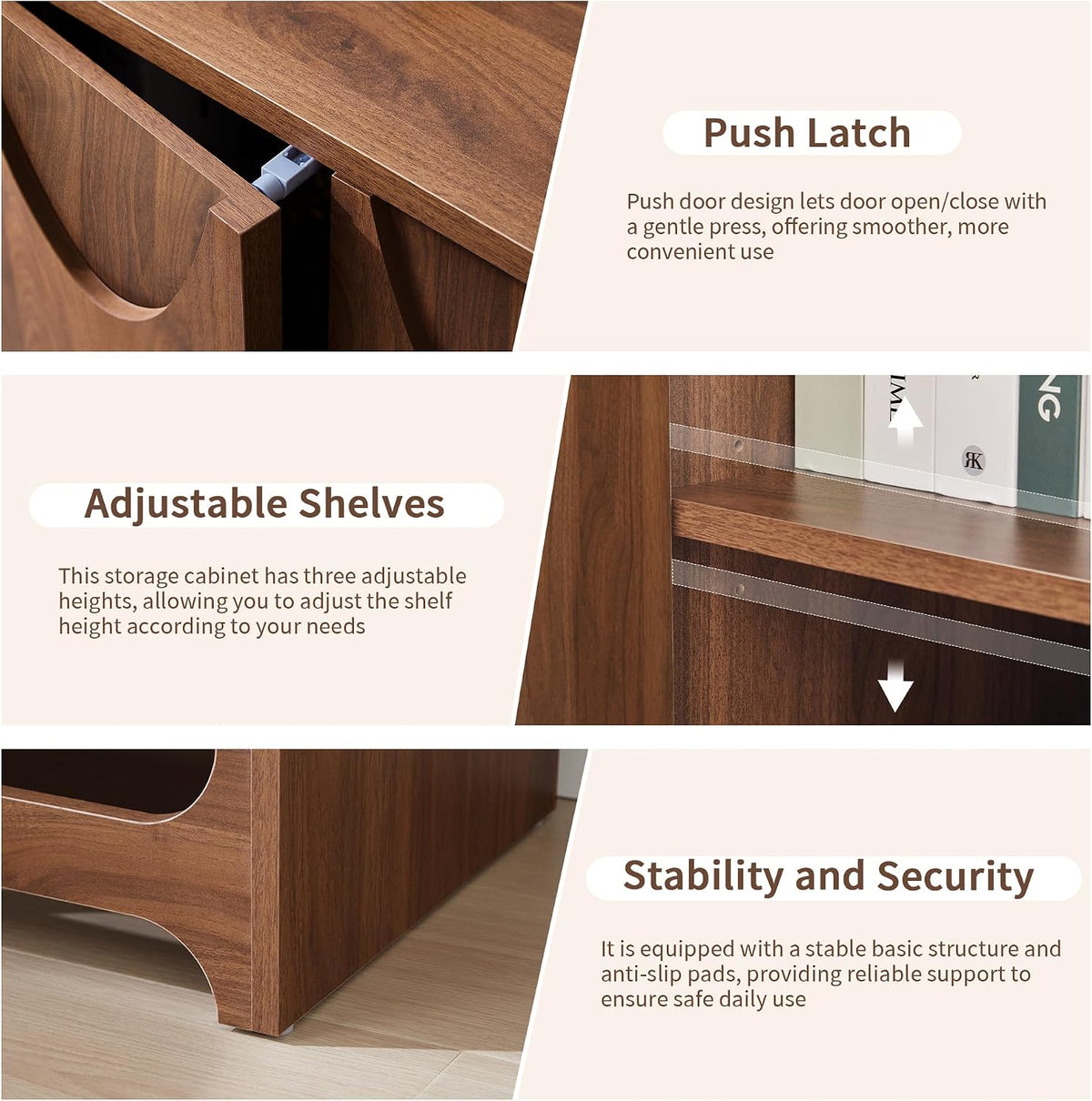 Bifins 31.5” W Walnut Sideboard Buffet Cabinet with Storage