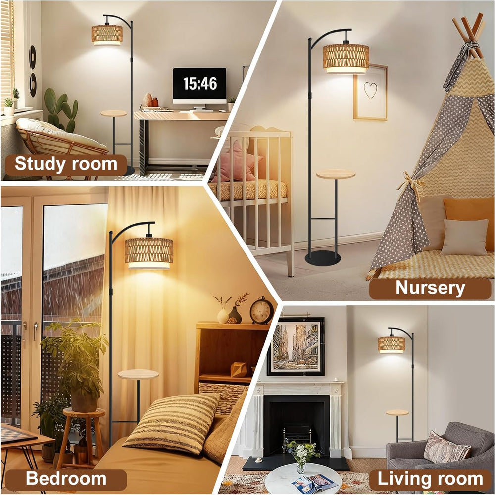 Floor Lamp with Shelves Dimmable, 3 Color Modes for Living Room