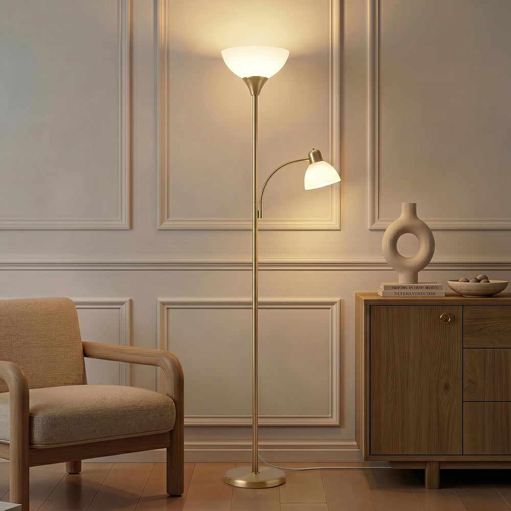 Brightech Sky Dome Plus LED Floor lamp, Torchiere Super Bright Floor Lamp wit...
