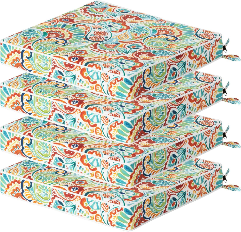 COZYVIDA Outdoor Chair Cushions 20"x20"x3.1",Set of 4,Boho Pai...