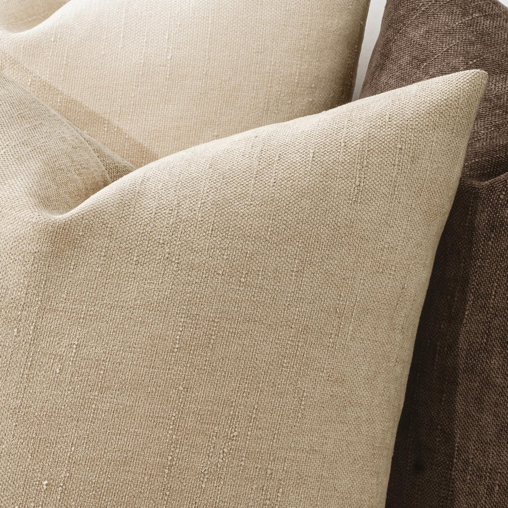 MIULEE 26x26 Inch Euro Textured Chenille Throw Pillow Covers Beige