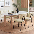 OLIXIS Dining Chairs Set of 4, Upholstered Kitchen Chairs, Beige White