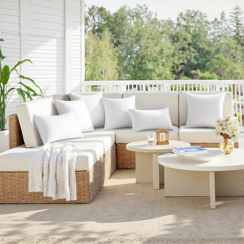 MIULEE 18x18 Outdoor Pillows,Set of 2 Waterproof Soft Support Throw Pillows