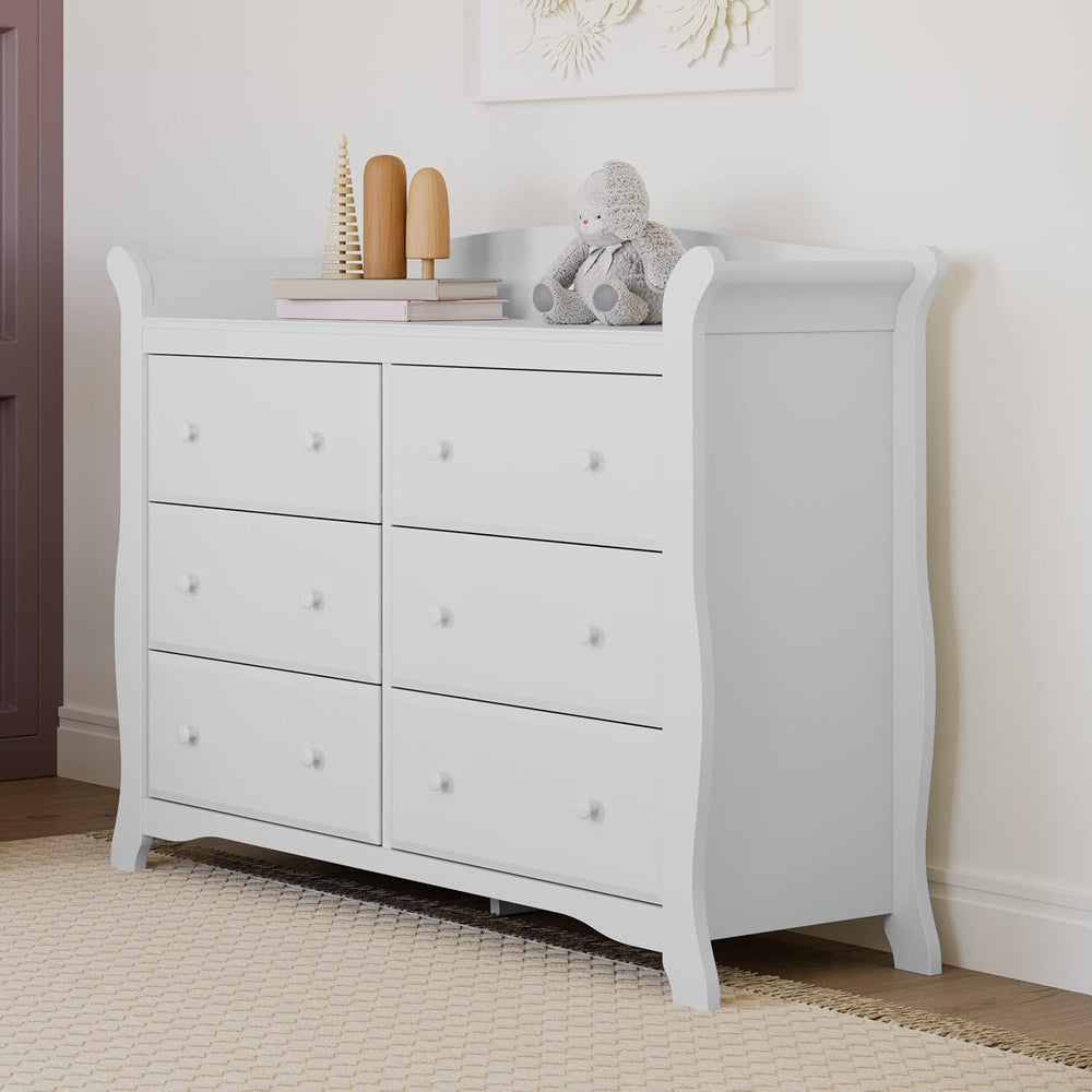 Storkcraft Avalon 6 Drawer Double Dresser, White