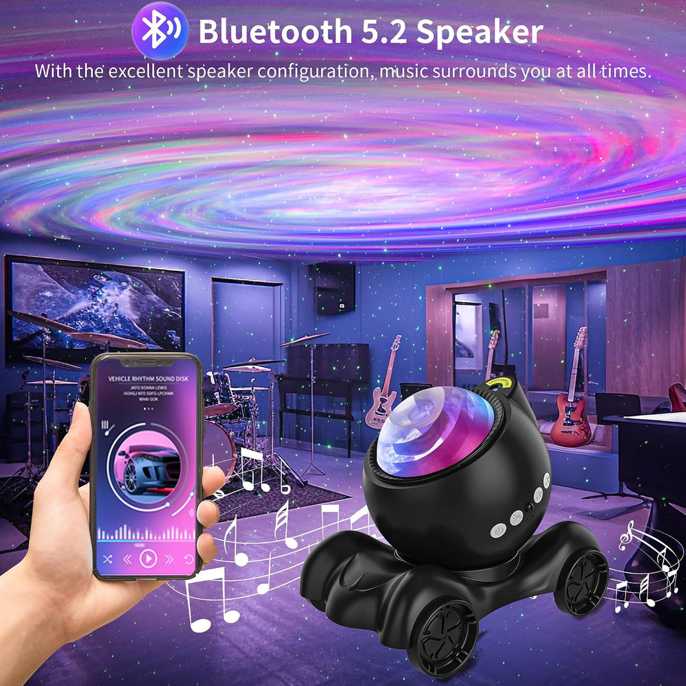 ENOKIK Galaxy Projector, Star Aurora Night Light Bluetooth Speaker, Black