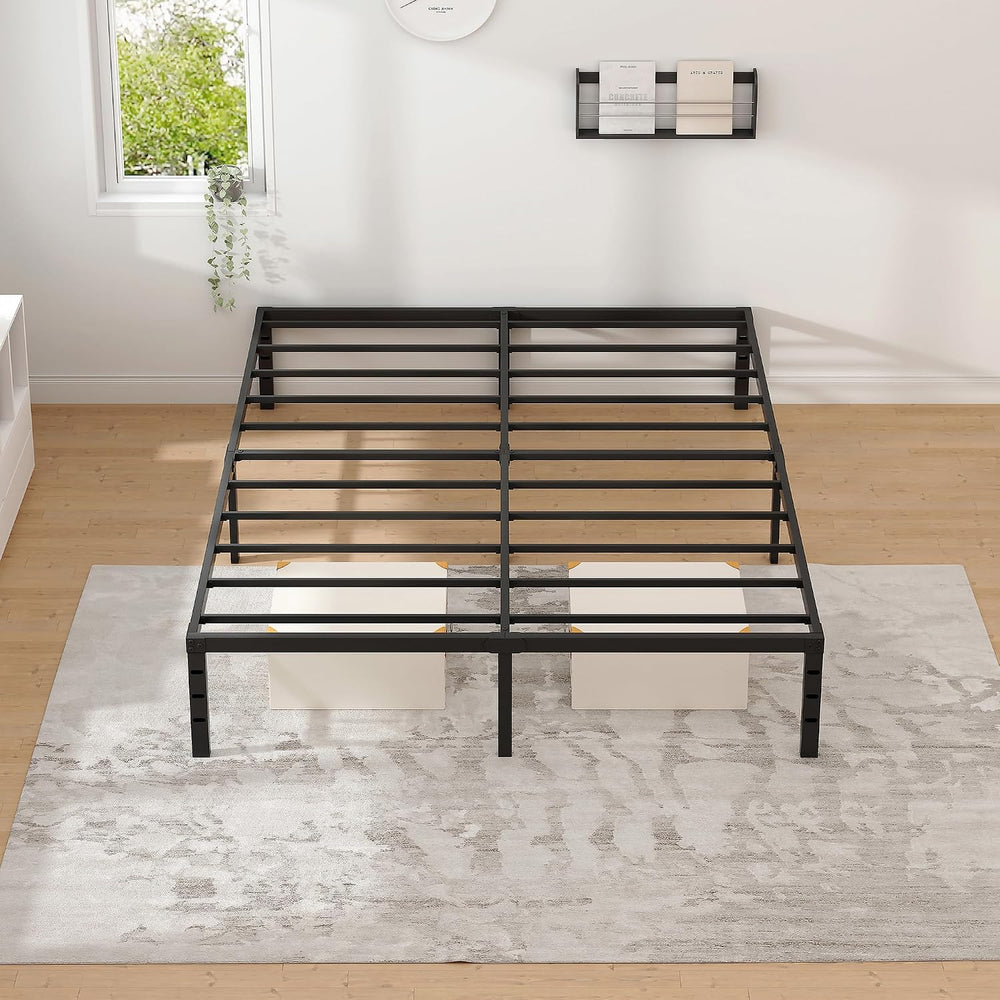 NEW JETO Metal Bed Frame,Full Size Bed Frame with Storage Space,14 Inch