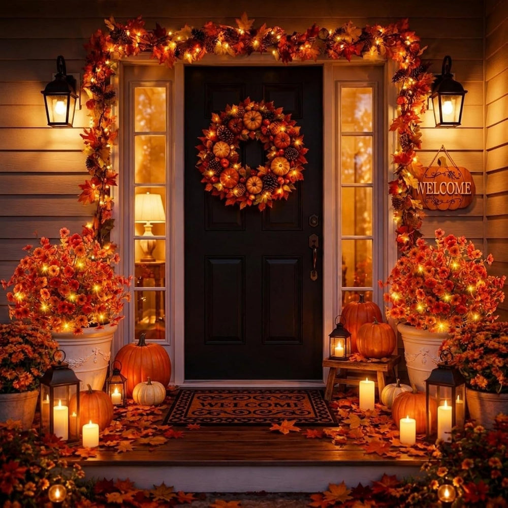 Hotop 3 Pack 24" Fall Artificial Mums Topiary Ball Tree for Outdoor