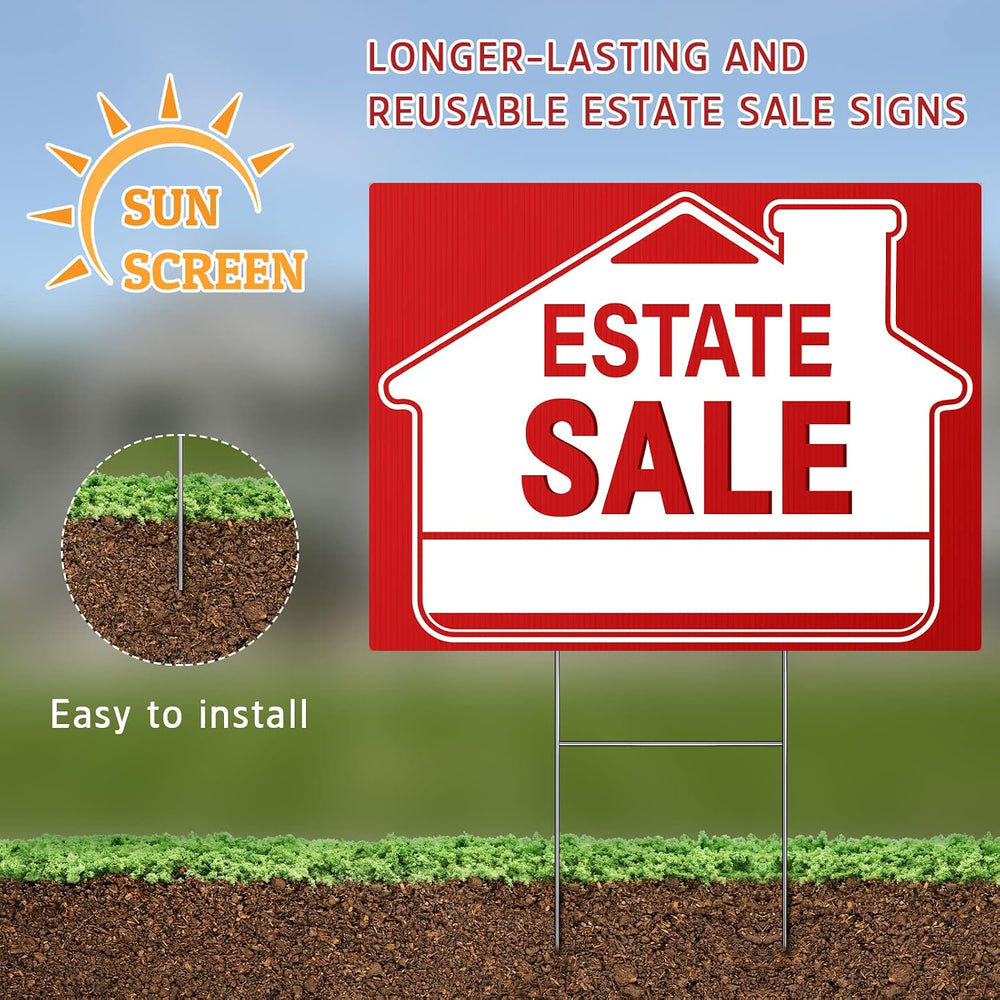 [10 Pack] Estate Sale Signs Set,17 x 13 Inch Estate Sale Yard Signs with Doub...