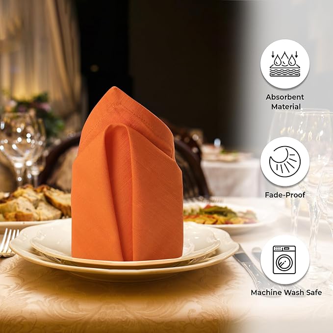 Urban Villa Cloth Napkins Halloween Dinner Napkins Solid Orange Color 20'...