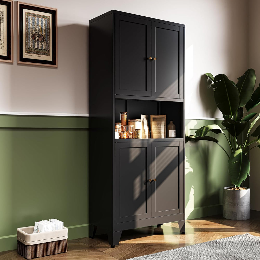 69" H Kitchen Pantry Cabinet with Countertop,Kitchen Hutch Cabinet with ...