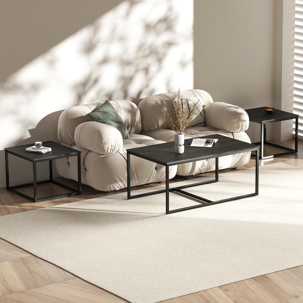 Nesting Coffee Tables,3 Piece Living Room Coffee Table,Industrial Rectangular...