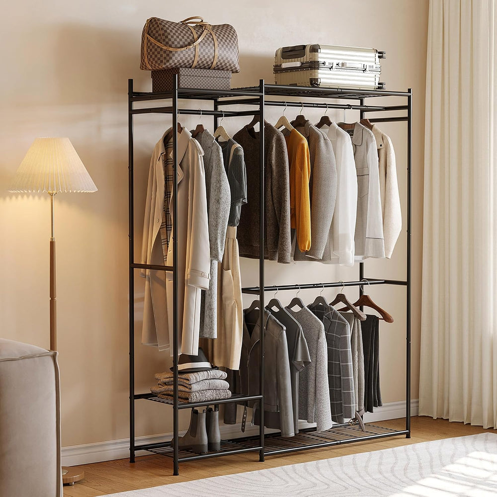 Tall Size Clothing Rack with Shelves, Portable Closet Storage Organizer