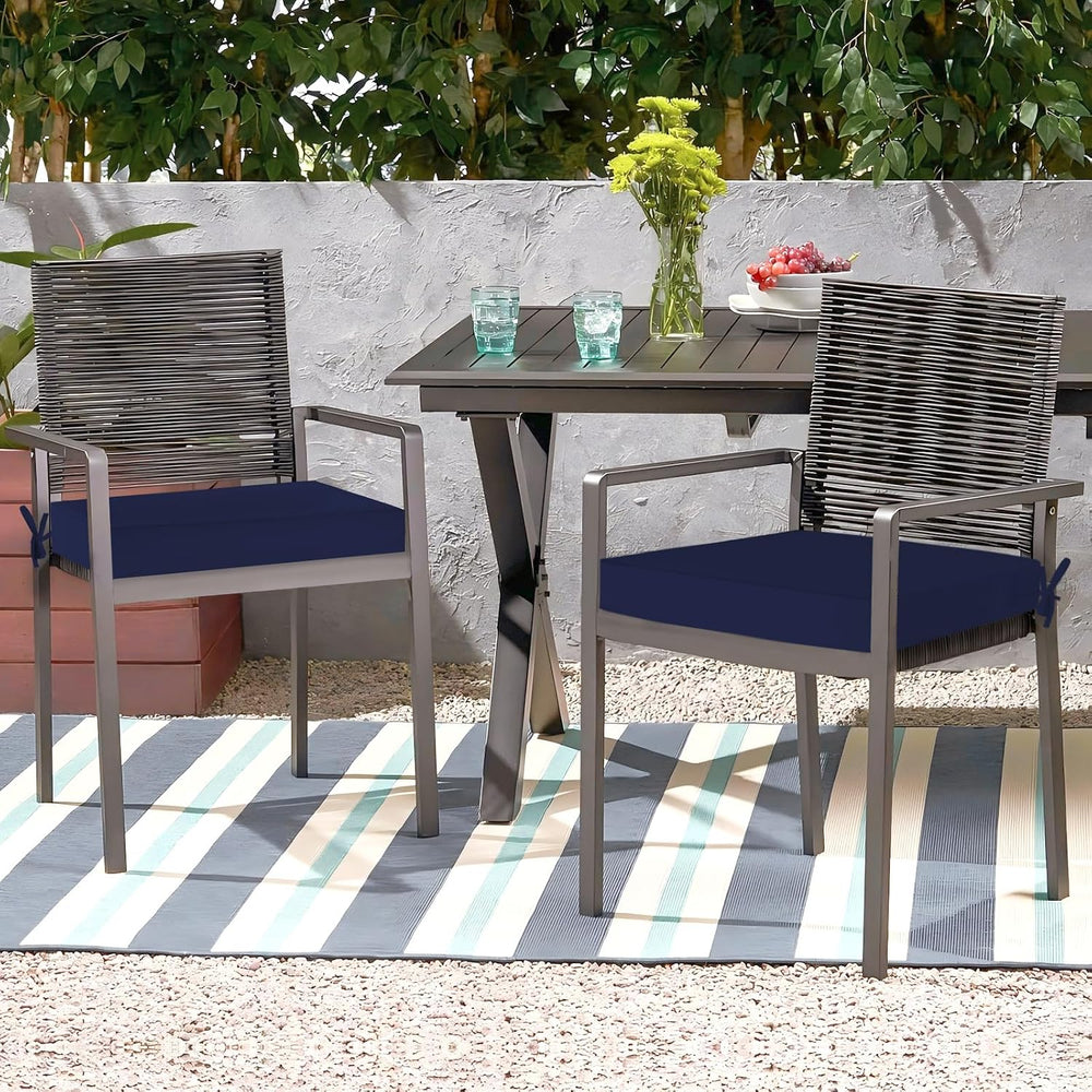 Outdoor Chair Cushions, Removable Covers, Navy, 19 x 19