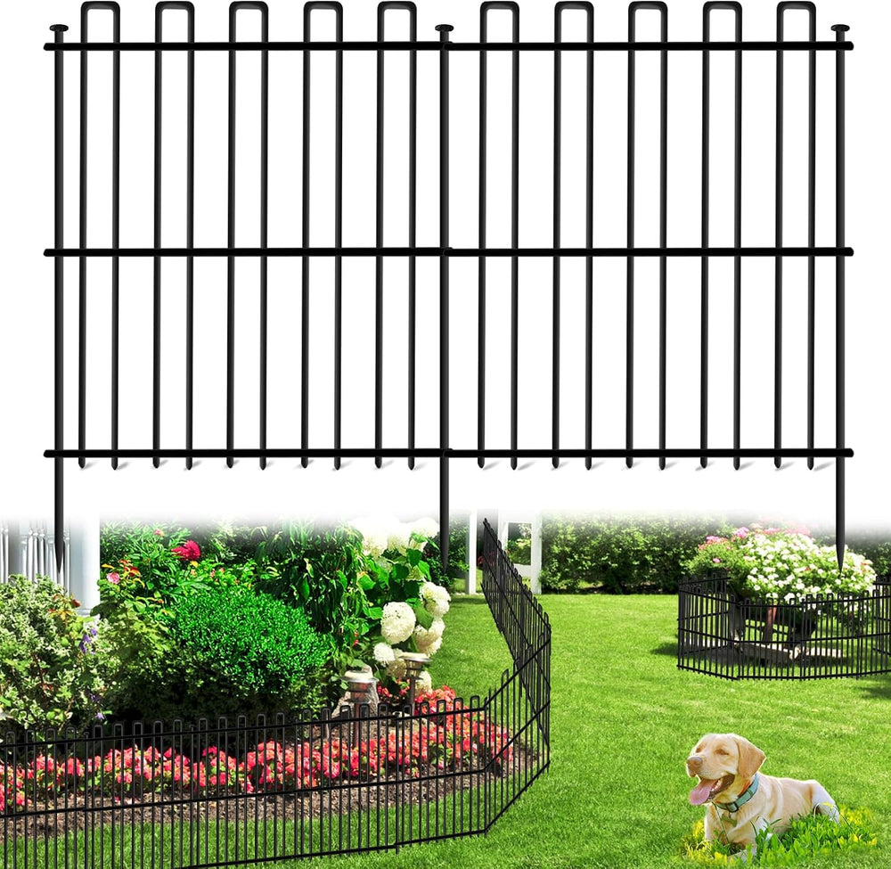 25 Panels No Dig Animal Barrier Fence, 32in(H) x 49ft(L) Garden Edging Border...