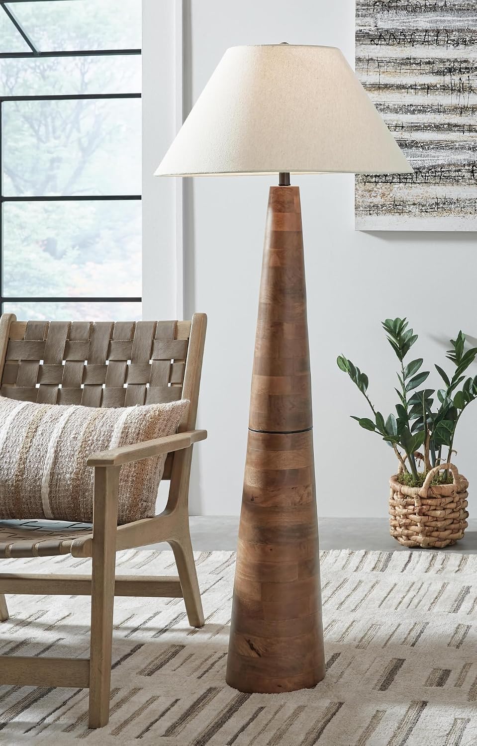 Signature Design by Ashley 1-Piece Contemporary Wood Floor Lamp