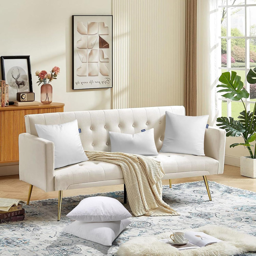 18x18 Pillow Inserts, Set of 2 Down Feather Throw Pillows for Couch