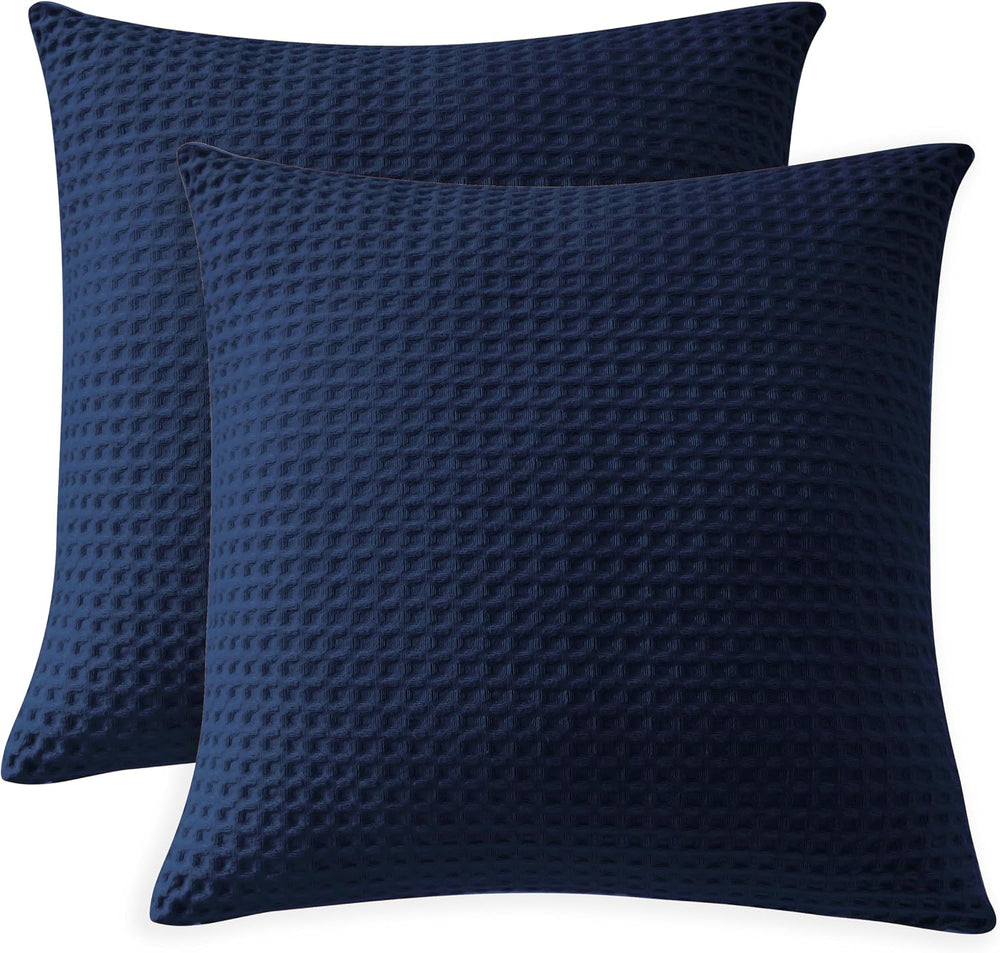 100% Egyptian Cotton 600 TC Waffle Weave Throw Pillow Covers 4 Pack