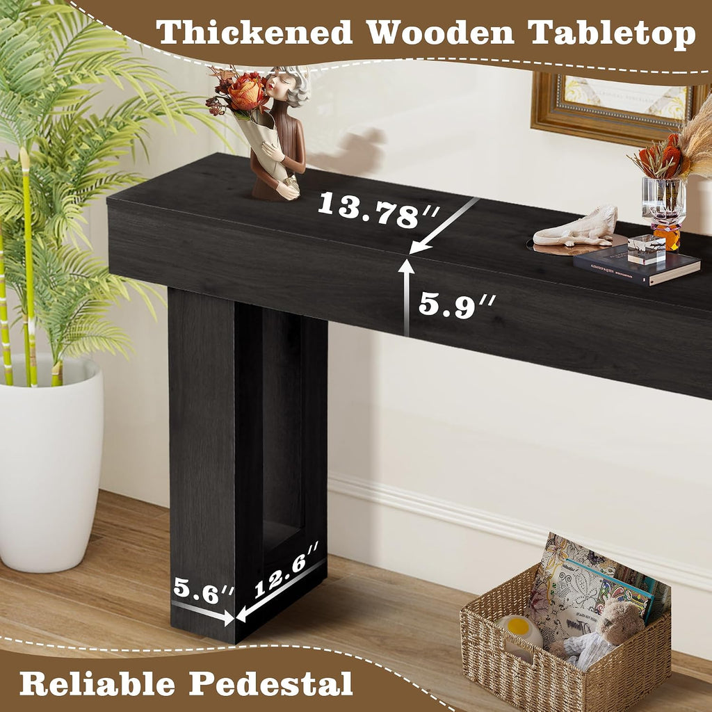Depeht 63" Long Entryway Console Table, Wooden Sofa Behind Couch Table
