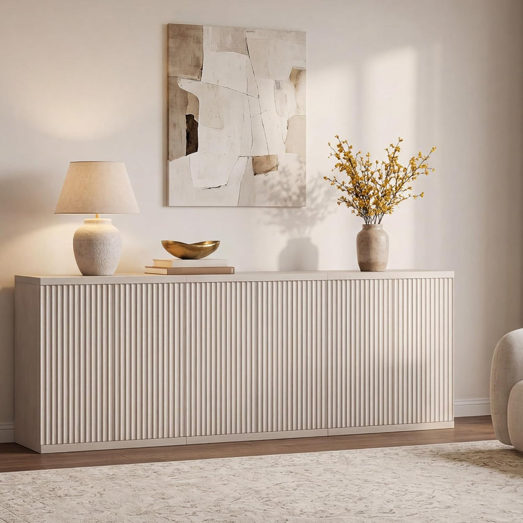 SICOTAS Buffet Cabinet with Storage Sideboard Cabinet with Doors & Shelves