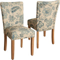 HomePop Parsons Dining Chair, Blue Jacobean (Set of 2)