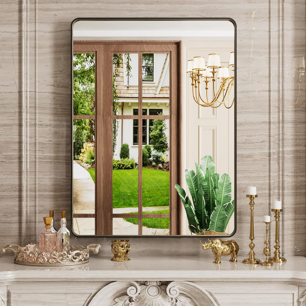 JISOSO Bathroom Vanity Mirror, Black Framed Mirror for Over Sink 20x30