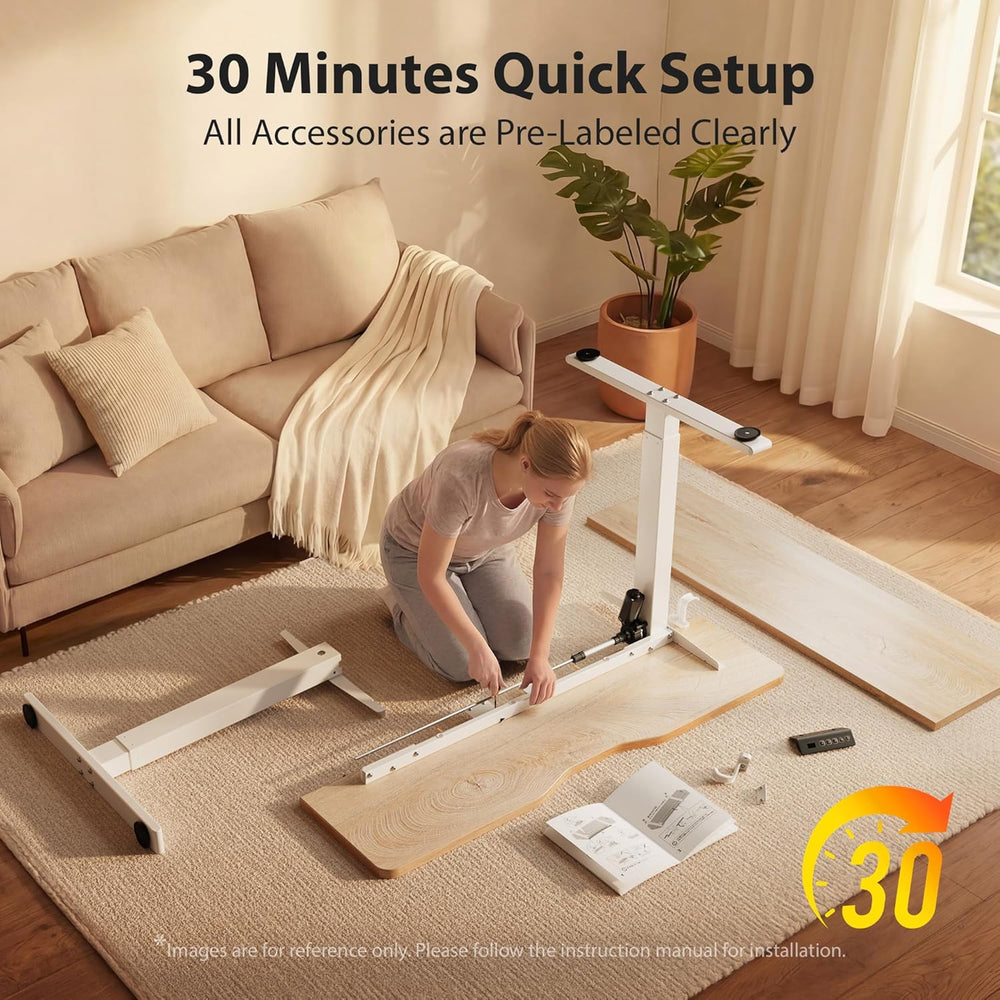 Cubiker Standing Desk, 48x24 Inches Sit Stand Home Office Desk, Electric Stan...