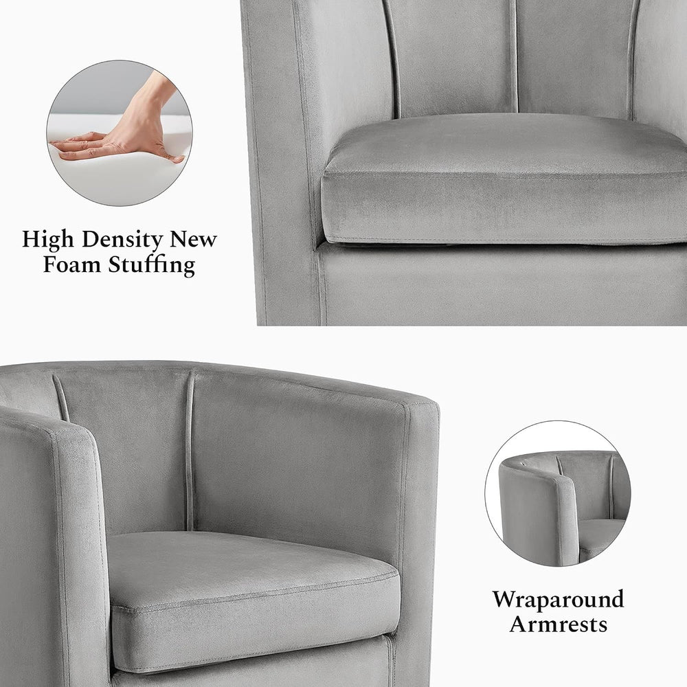 Yaheetech Barrel Accent Chairs Set of 2, Modern Armchairs, Gray