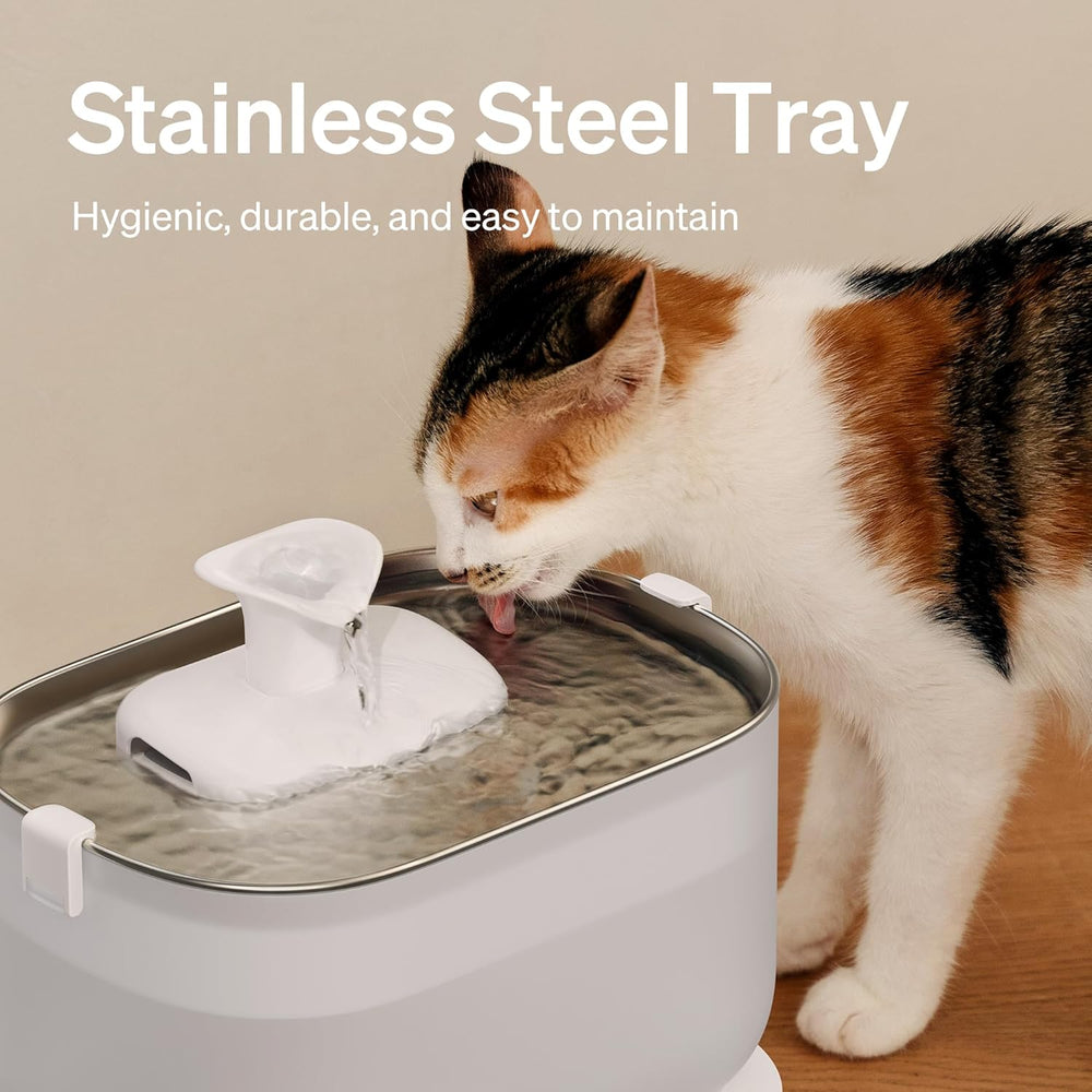 PETLIBRO Cat Water Fountain, Cat Fountain Indoor Stainless Steel Tray, 2.5L/8...