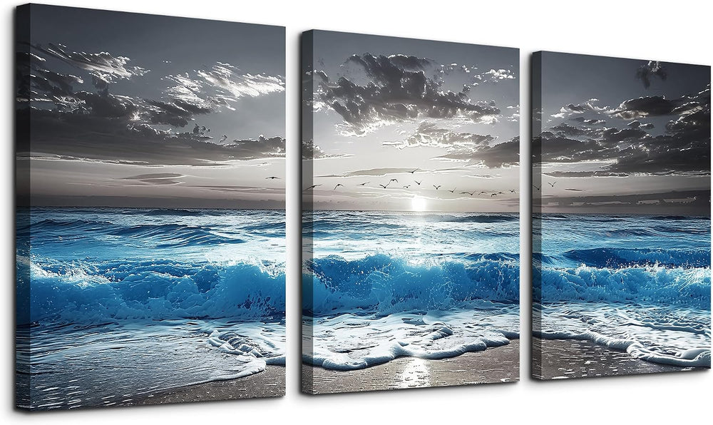 TTHYUEWS Beach Wall Art For Living Room Canvas Wall Decor For Bedroom Office ...
