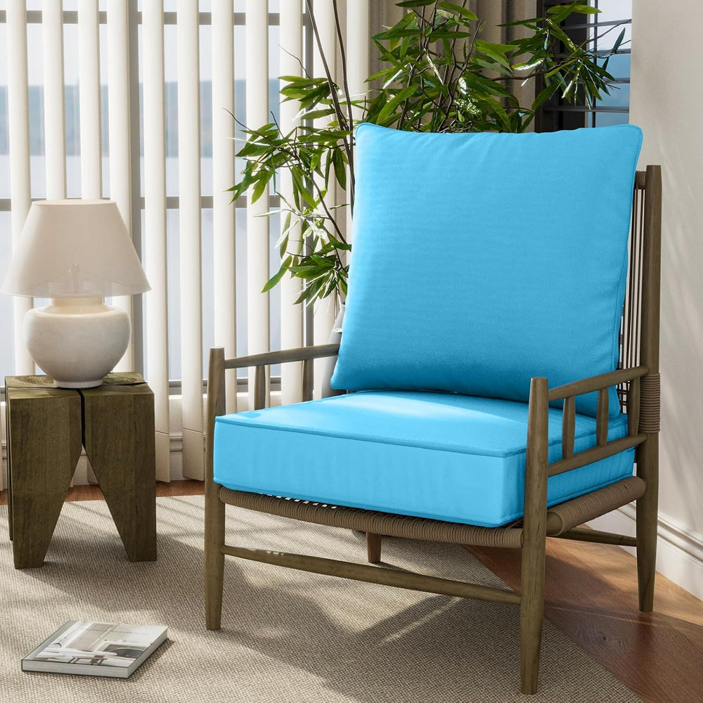 24" x 24" x 6" Outdoor Deep Seat Cushions Set - Waterproof &am...