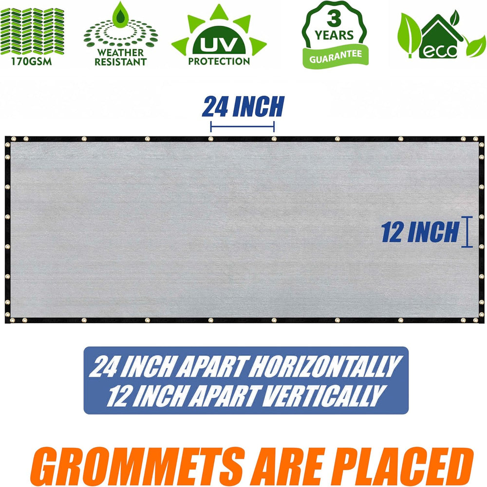 Amgo 4' x 24' Fence Privacy Screen, Heavy Duty Mesh Outdoor & Bac...