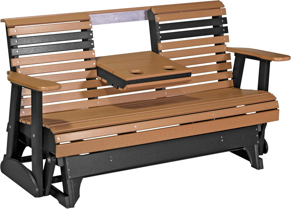 LuxCraft Plain Glider - 5' - Available in 14 Colors (Cedar on Black)