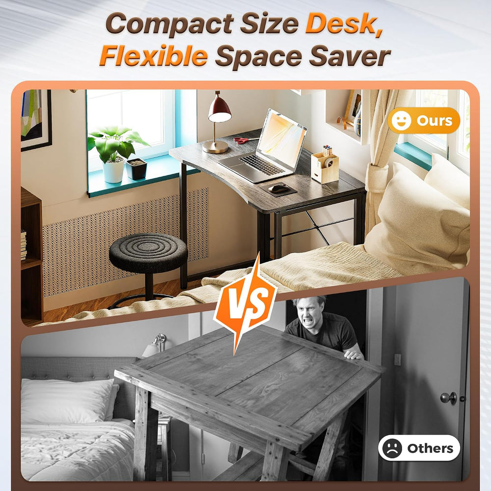 Huuger Folding Desk for Small Spaces, 31.5 Inch Foldable Computer Table