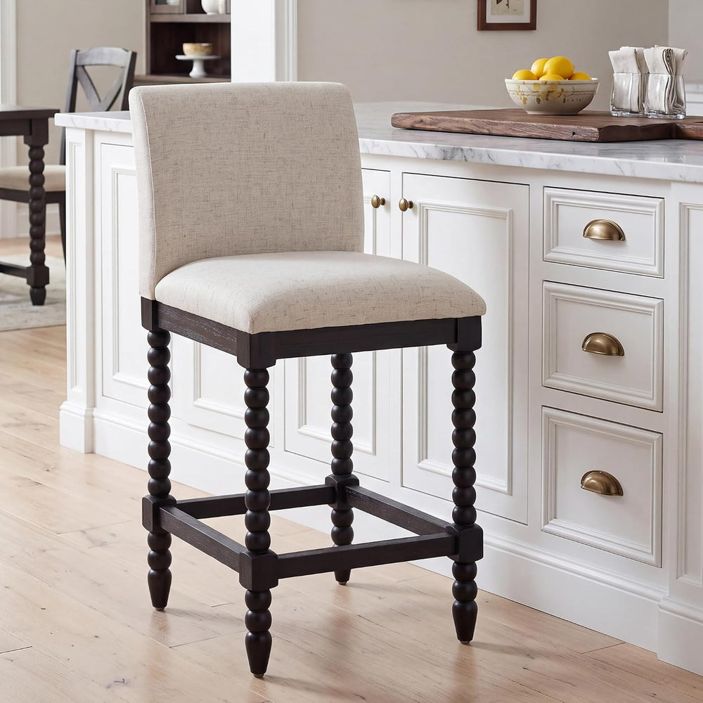 DUHOME Spindle Counter Stool with Padded Spring Seat