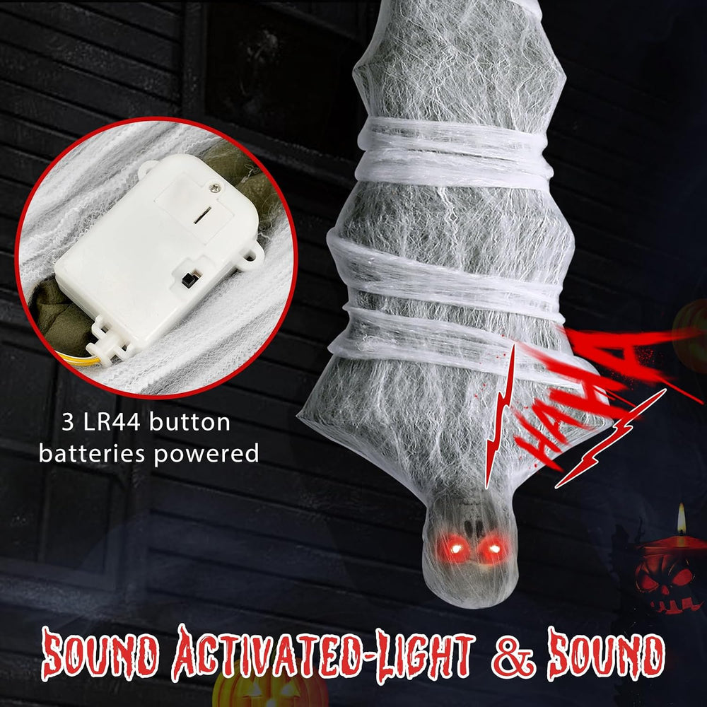 Halloween Decorations, 72 inches Scary Hanging Cocoon Corpse Props with Spook...