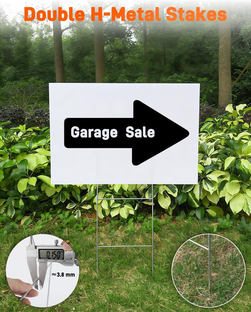 4 Pack Blank Yard Signs with Stakes, 24" x 18" 5mm Corrugated Plast...