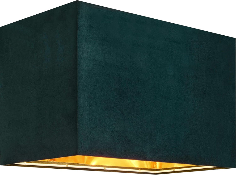 GO&SO Rectangle Lamp Shades Set of 2 Large,Green Velvet Shade 16"Lx8...