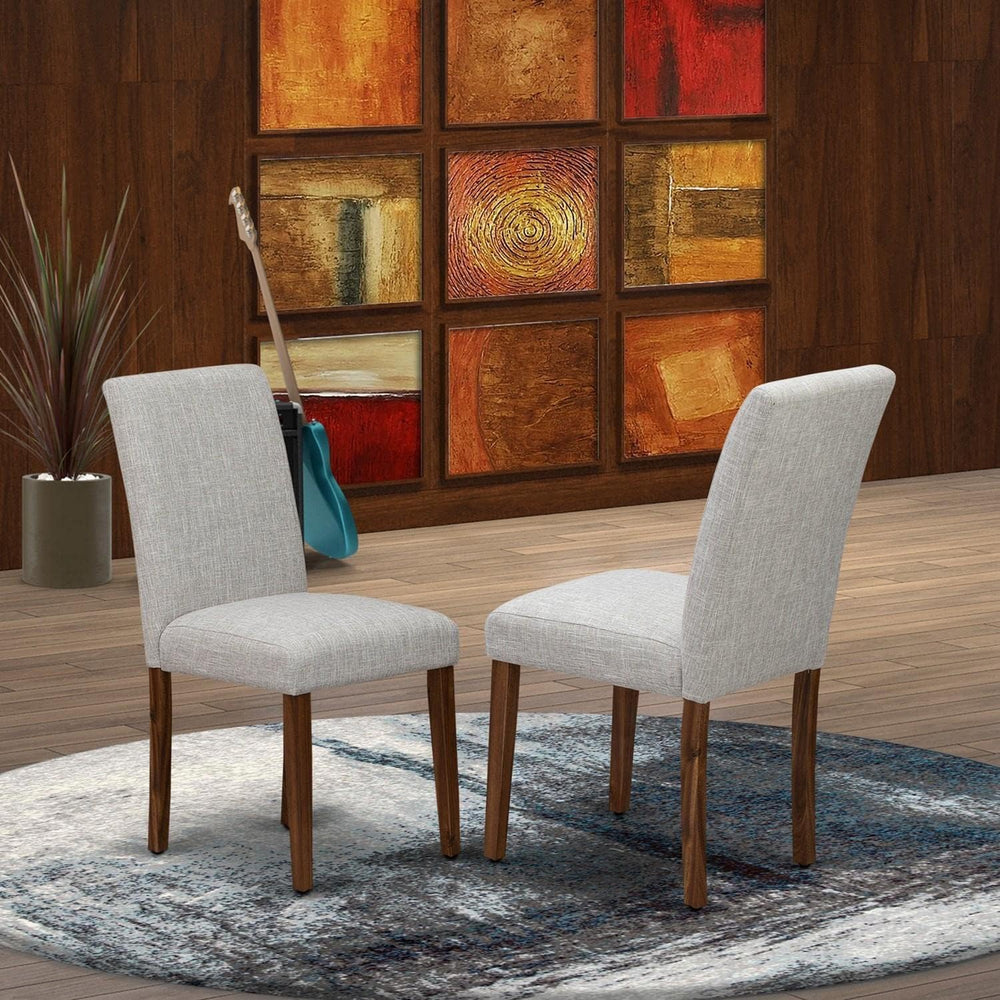 East West Furniture ABPNT35 Abbott Classic Parson Chairs - Doeskin Linen Fabr...
