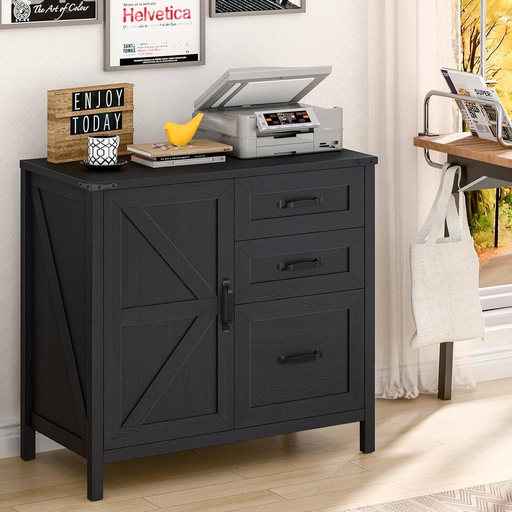 Befrases File Cabinet 3 Drawers Lateral File Cabinet with Adjustable Shelf fo...
